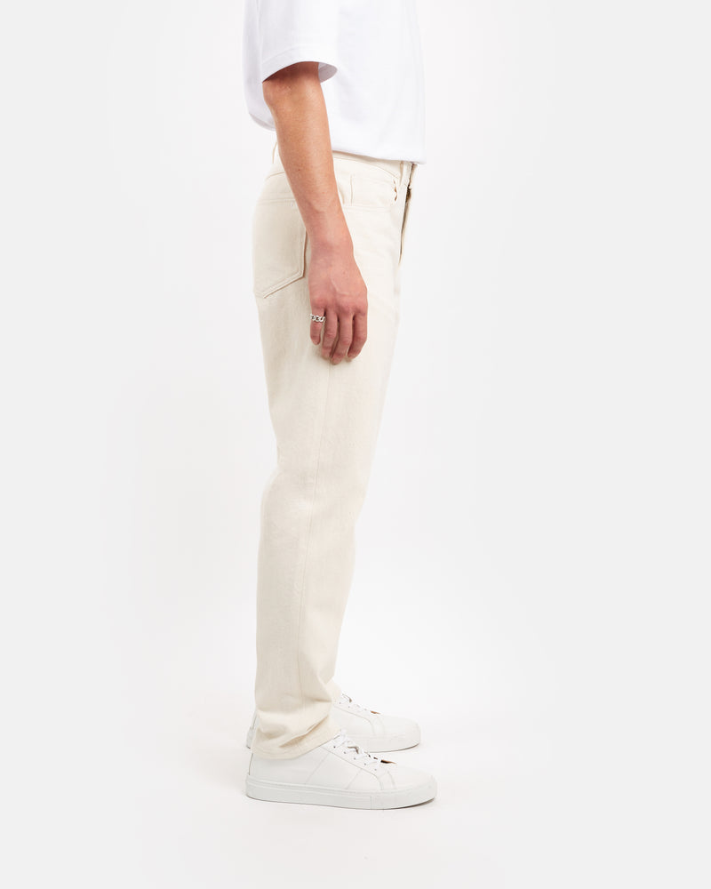 Relaxed tapered fit jeans in natural