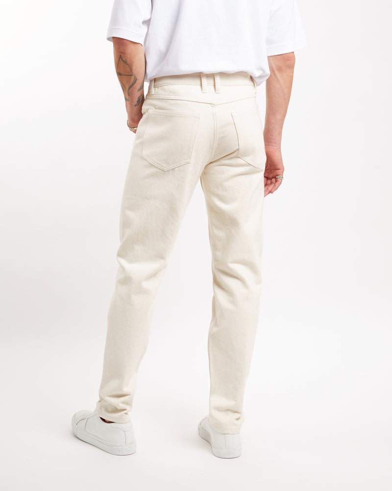 Relaxed tapered fit jeans in natural