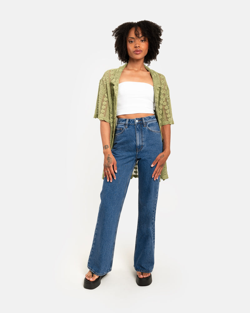 Retro flare jeans in organic mid vintage